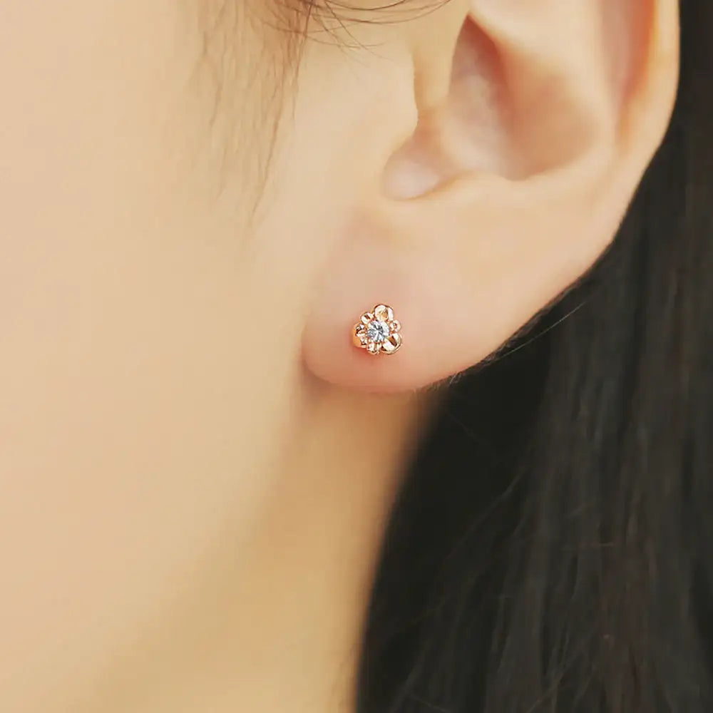 OST - Freesia Amethyst Rose Gold Ear Piercing Set - OST - Jewelry - Harumio