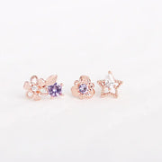 OST - Freesia Amethyst Rose Gold Ear Piercing Set - OST - Jewelry - Harumio