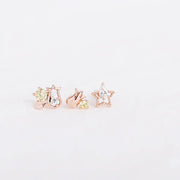OST - November Bellflower Citrine Rose Gold Ear Piercing Set - OST - Jewelry - Harumio