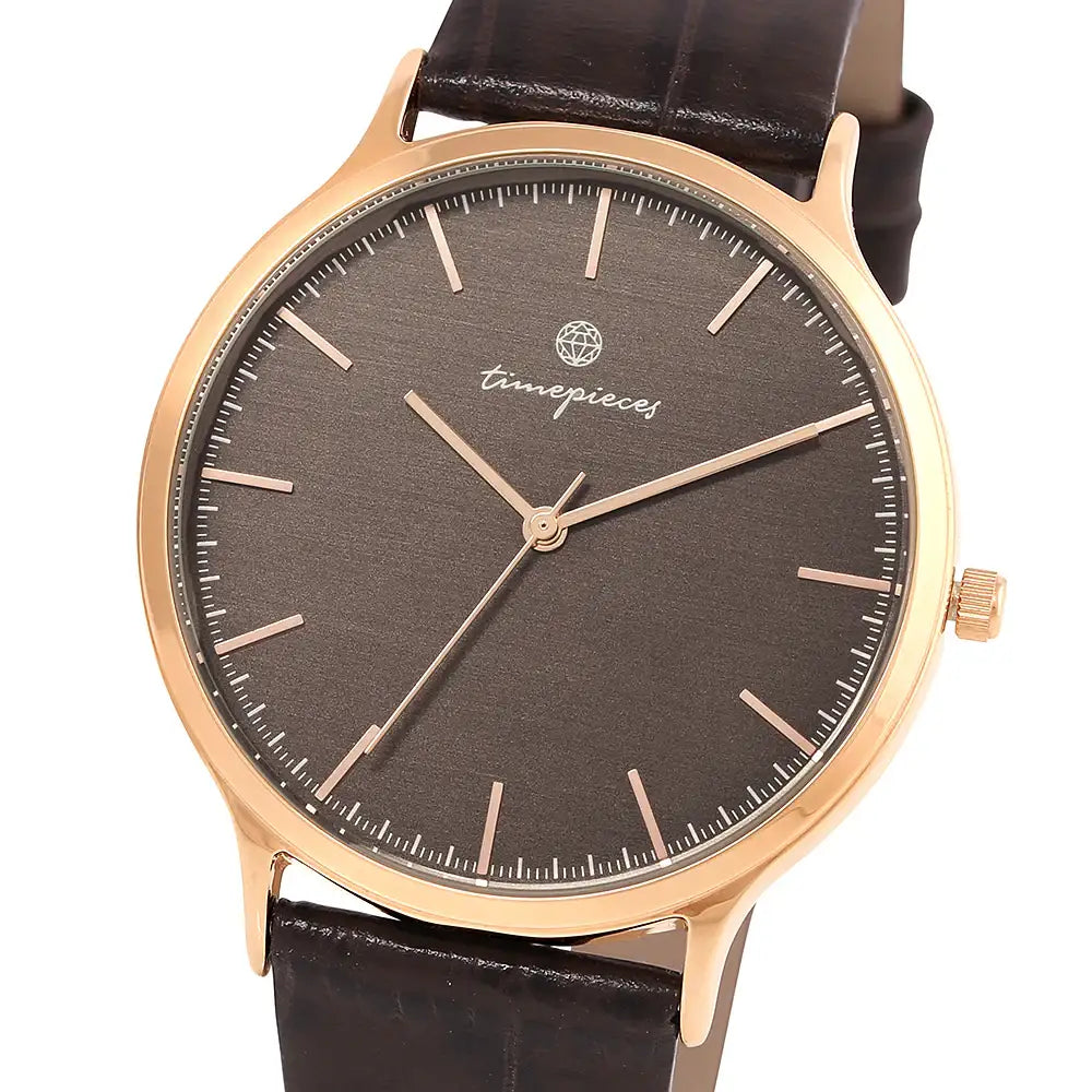 OST - Luxurious Deep Brown Men's Couple Leather Watch - OST - Watch - Harumio