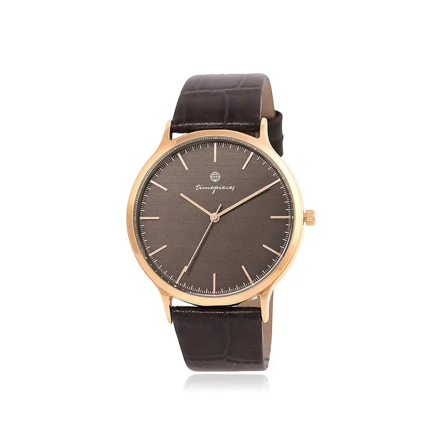 OST - Luxurious Deep Brown Men's Couple Leather Watch - OST - Watch - Harumio