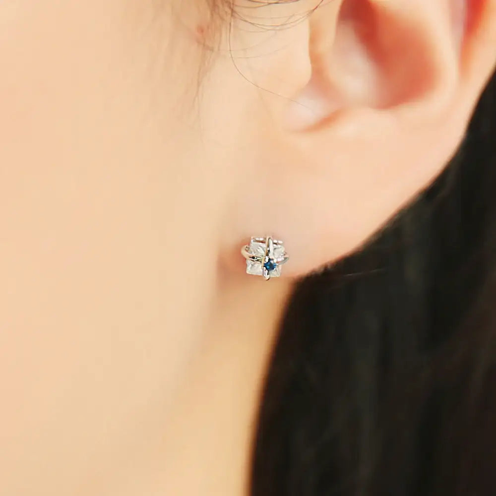 OST - Blue Point Silver Ear Piercing Set - OST - Jewelry - Harumio