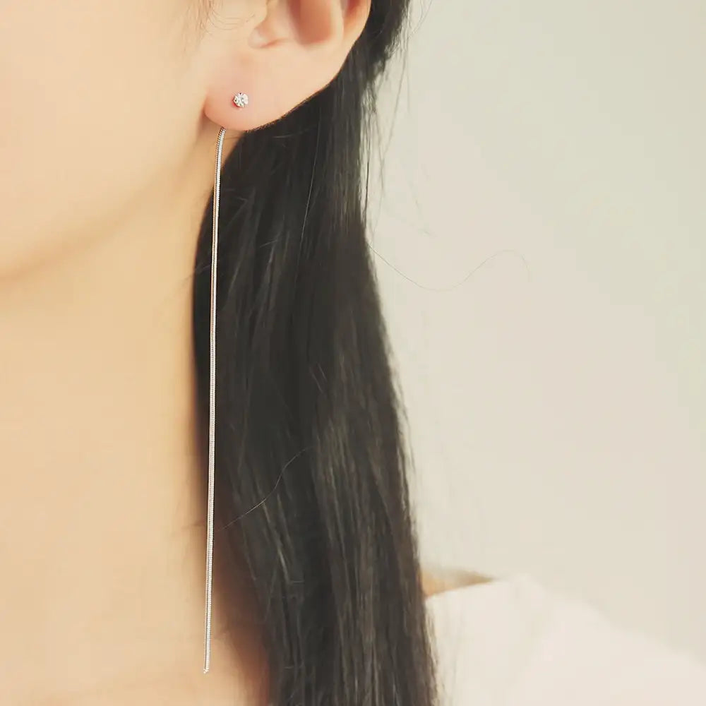 OST - Elegant Long Chain Pearl Point Fashion Earrings - OST - Jewelry - Harumio