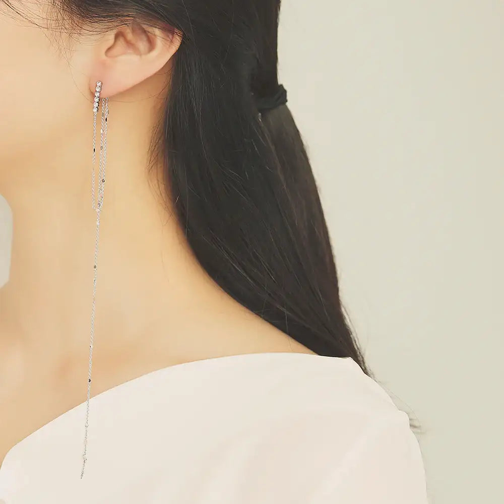 OST - Bling Long Chain Goddess Drop Fashion Earrings - OST - Jewelry - Harumio