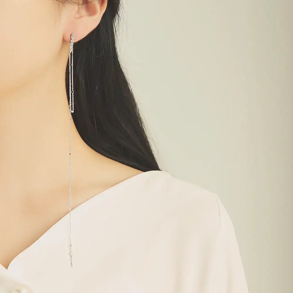 OST - Bling Long Chain Goddess Drop Fashion Earrings - OST - Jewelry - Harumio