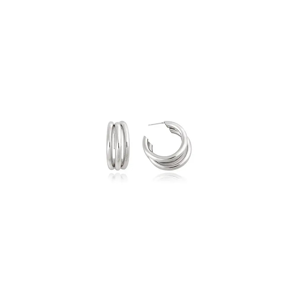 OST - Glam Bold Open Ring Silver Earrings - OST - Jewelry - Harumio