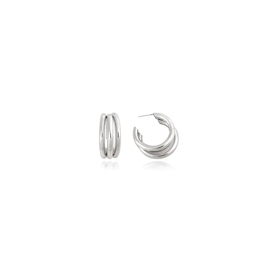 OST - Glam Bold Open Ring Silver Earrings - OST - Jewelry - Harumio