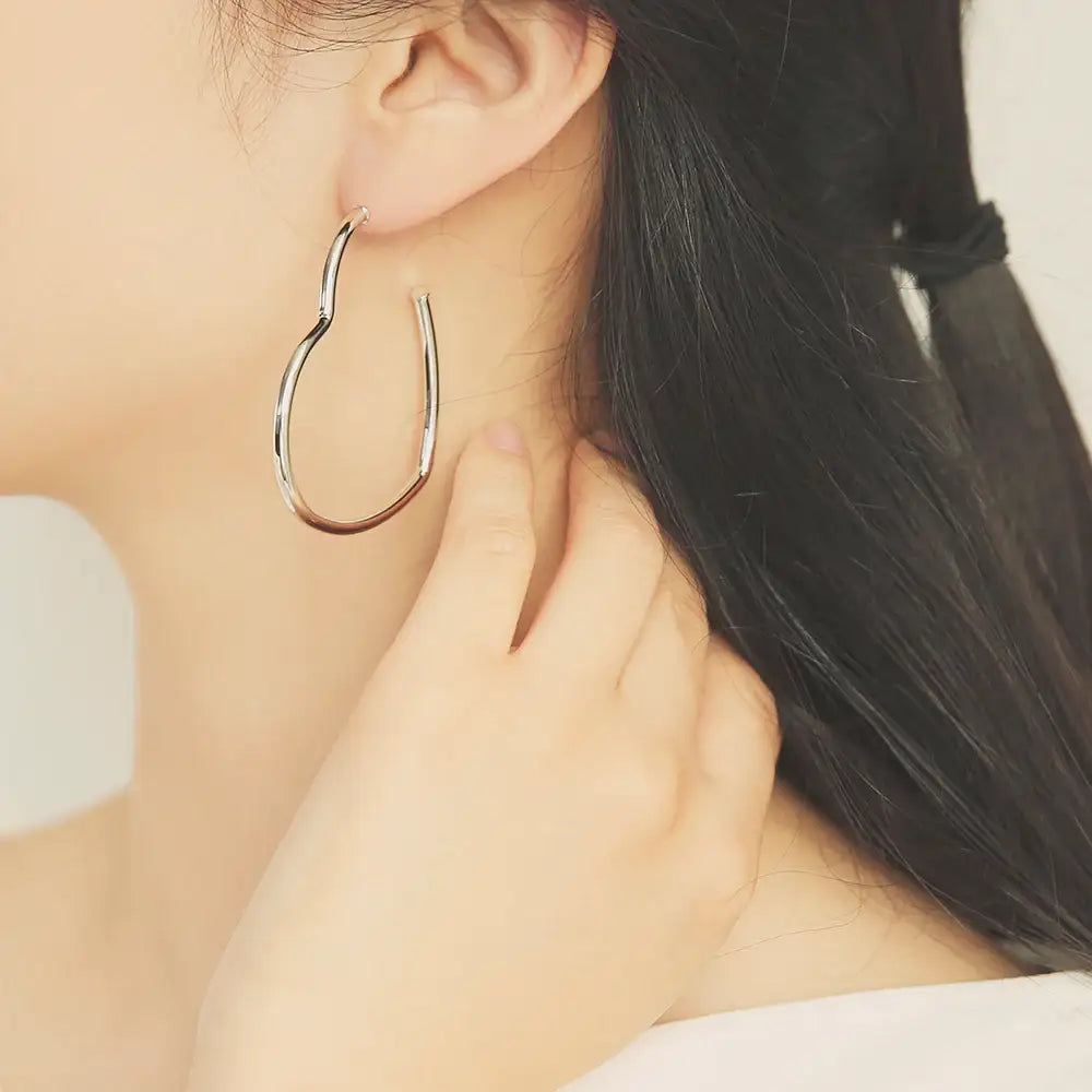 OST - Love Heart Bold Open Ring Earrings - OST - Jewelry - Harumio