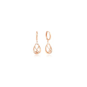 OST - Wave in Water Drop Rose Gold One Touch Earrings - OST - Jewelry - Harumio