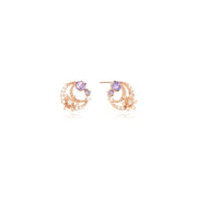 OST - Mystical Moonlight Violet Rose Gold Earrings - OST - Jewelry - Harumio