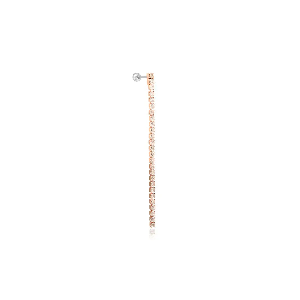 OST - Long Cubic Line Rose Gold Ear Pierce - OST - Jewelry - Harumio