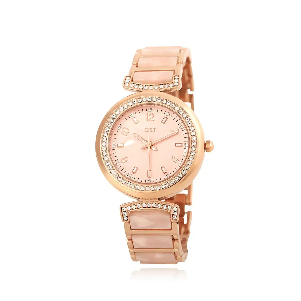OST - Elegance Multiple Cubic Indi Pink Metal Watch - OST - Watch - Harumio