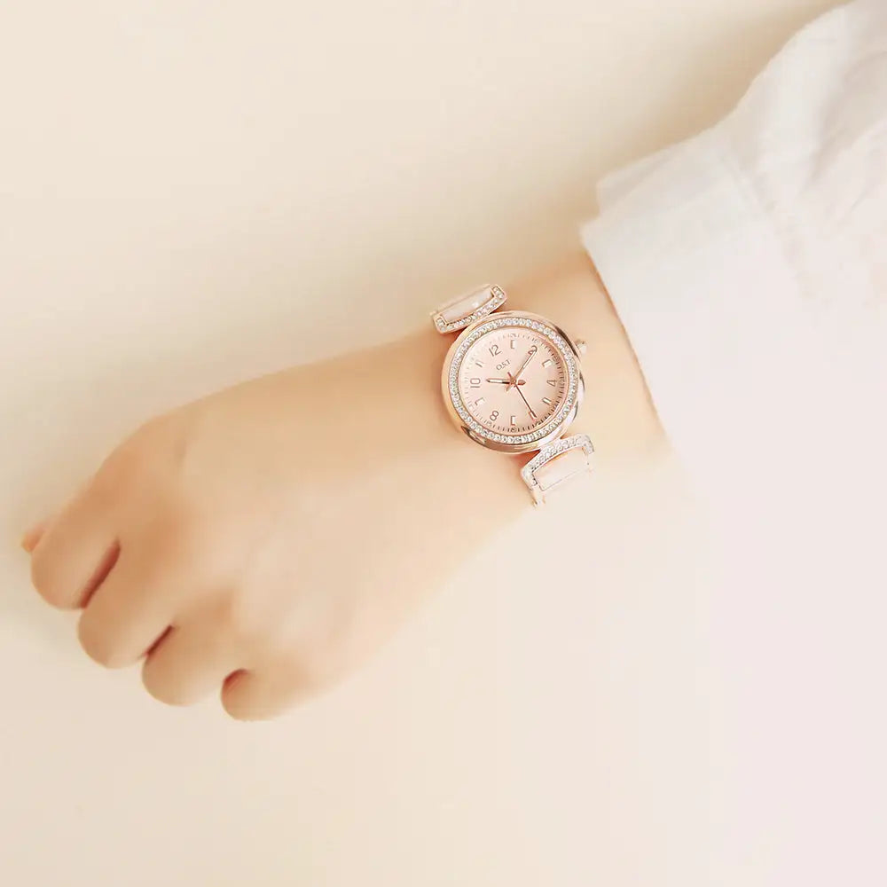 OST - Elegance Multiple Cubic Indi Pink Metal Watch