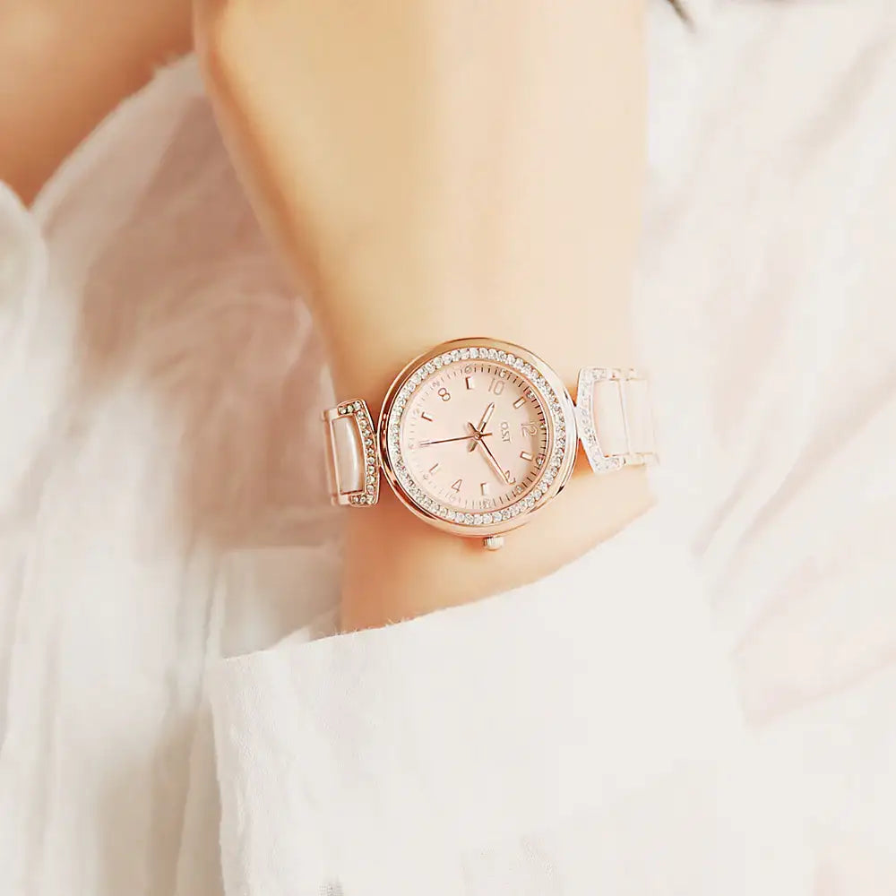 OST - Elegance Multiple Cubic Indi Pink Metal Watch