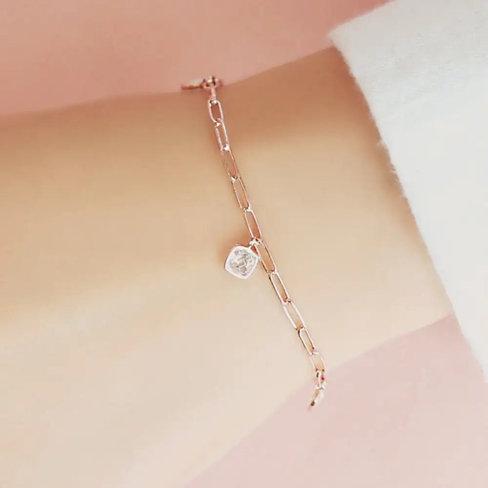 OST - Casual Square Cubic Point Rose Gold Bracelet - OST - Jewelry - Harumio
