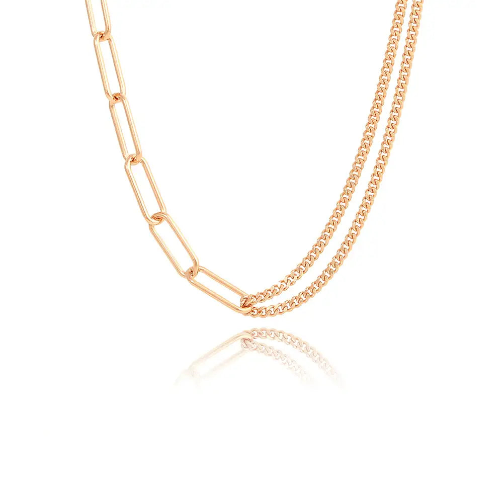 OST - Chic Double Chain Rose Gold Necklace