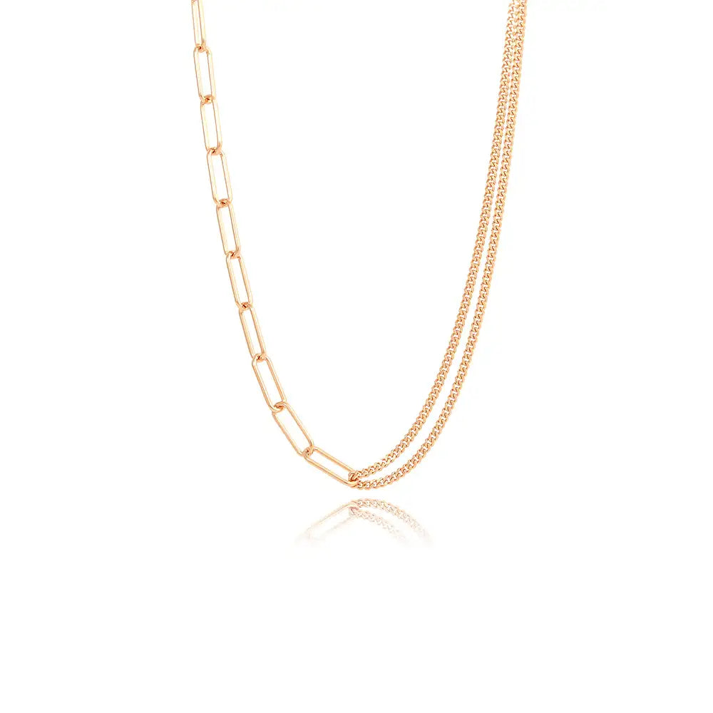 OST - Chic Double Chain Rose Gold Necklace - OST - Jewelry - Harumio