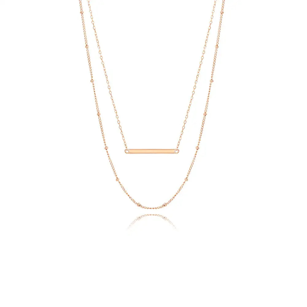 OST - Bella Two Chain Bar Motif Necklace - OST - Jewelry - Harumio