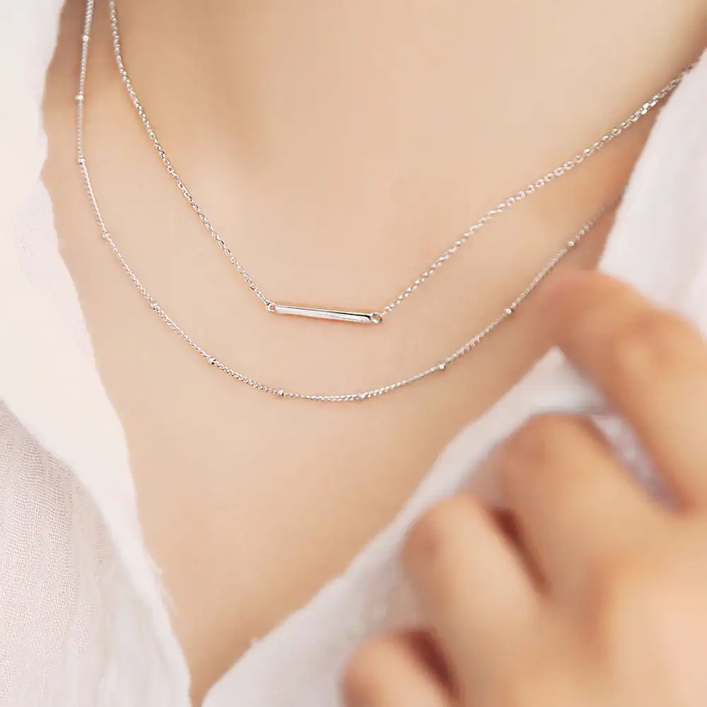 OST - Bella Two Chain Bar Motif Necklace - OST - Jewelry - Harumio