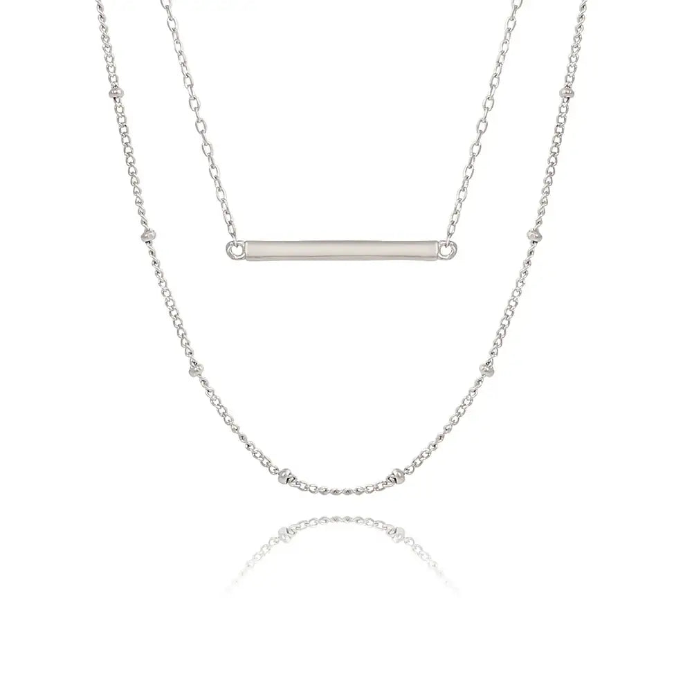 OST - Bella Two Chain Bar Motif Necklace - OST - Jewelry - Harumio