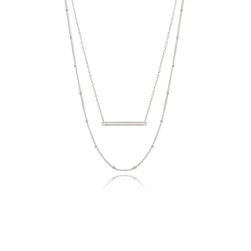 OST - Bella Two Chain Bar Motif Necklace - OST - Jewelry - Harumio