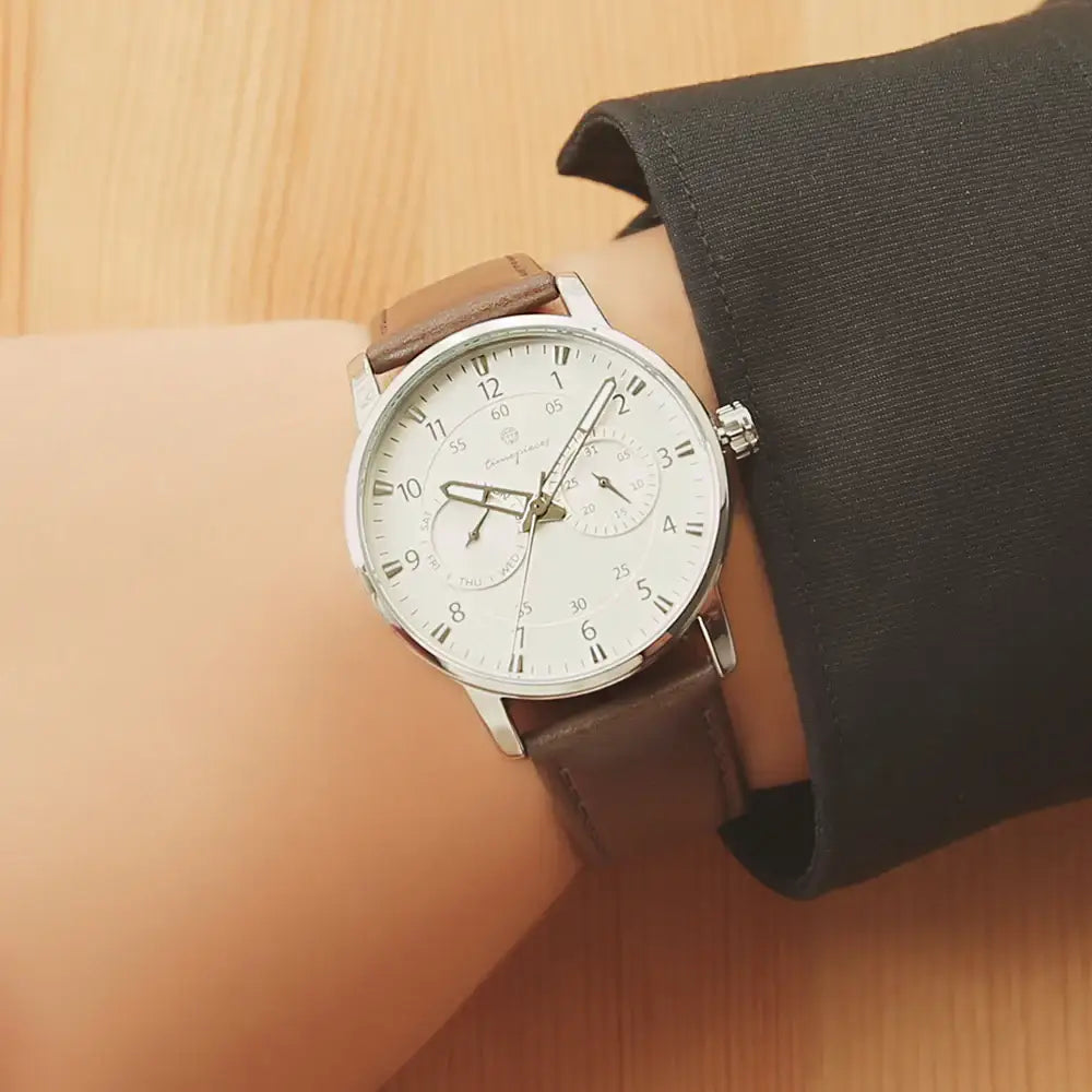OST - Modern Time Brown Men's Couple Leather Watch - OST - Watch - Harumio