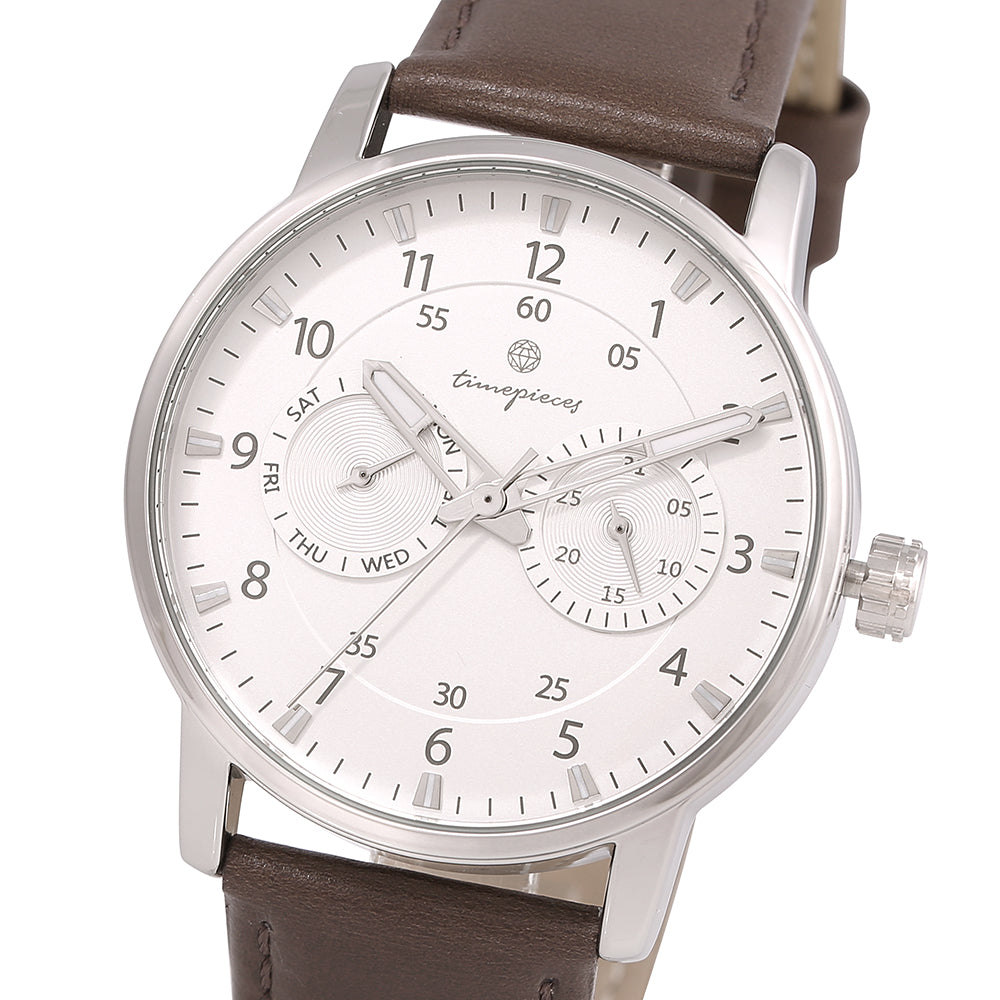 OST - Modern Time Brown Men's Couple Leather Watch
