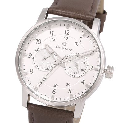OST - Modern Time Brown Men's Couple Leather Watch
