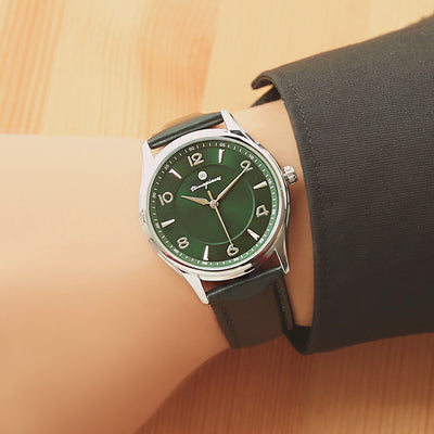 OST - Classic Deep Green Men's Couple Leather Watch