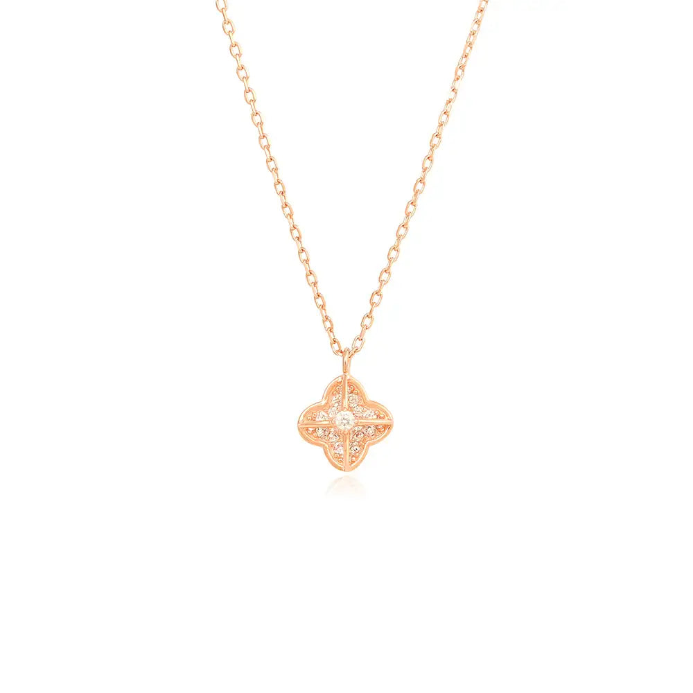 OST - Four Leaf Volume Flower Necklace - OST - Jewelry - Harumio