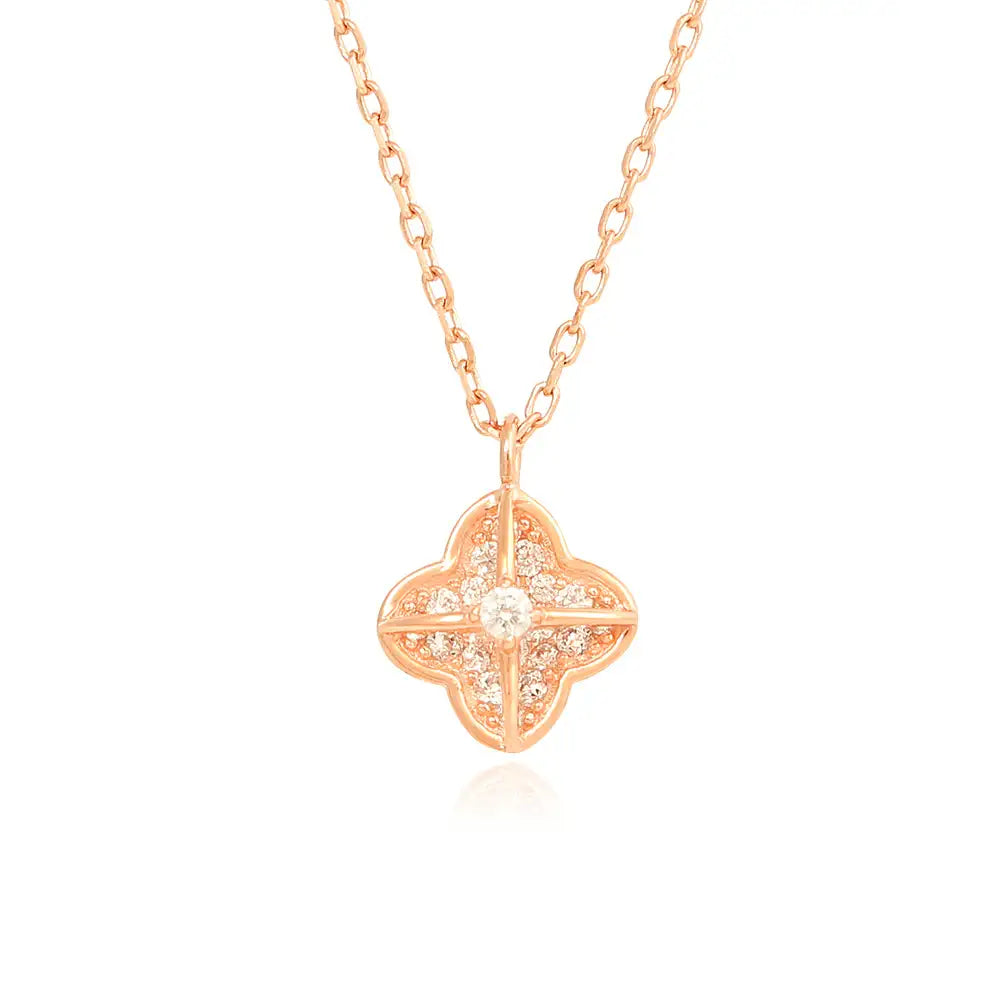 OST - Four Leaf Volume Flower Necklace - OST - Jewelry - Harumio