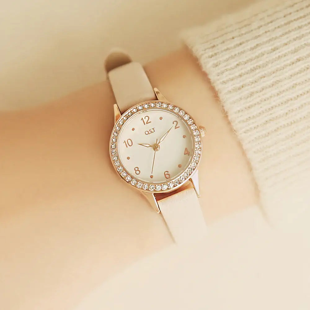 OST - Moonlight Garden Cubic Lace Women's Leather Watch - OST - Watch - Harumio