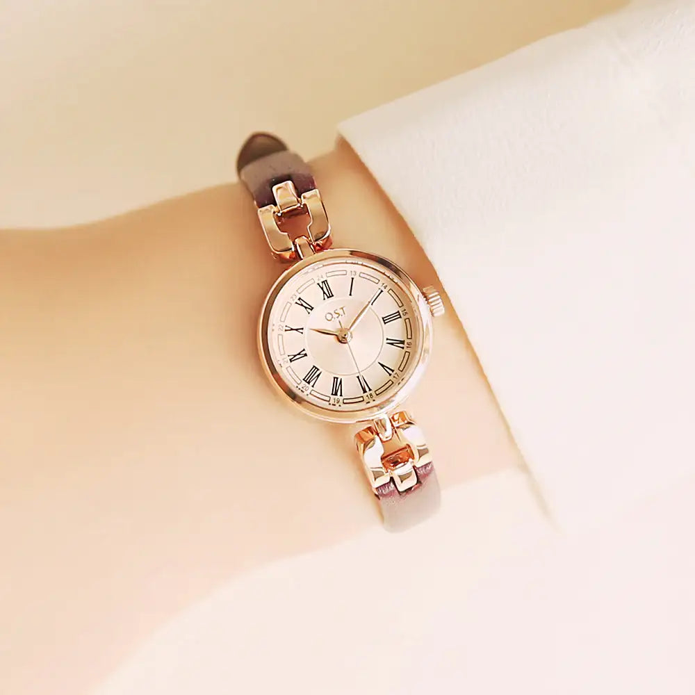 OST - Moonlight Garden Romaji Burgundy Women's Leather Watch