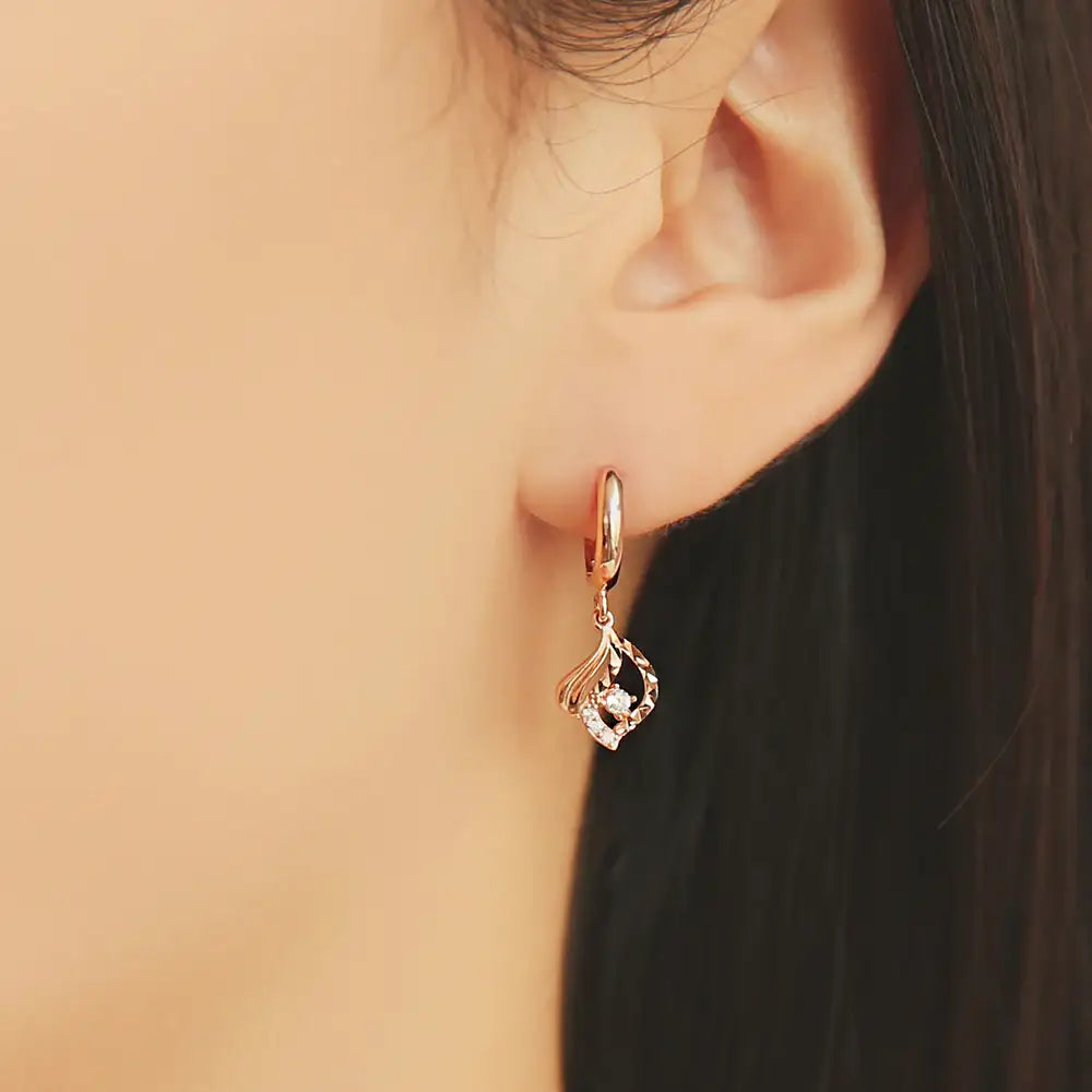 OST - Wave Shirring Lace One Touch Silver Earrings - OST - Jewelry - Harumio
