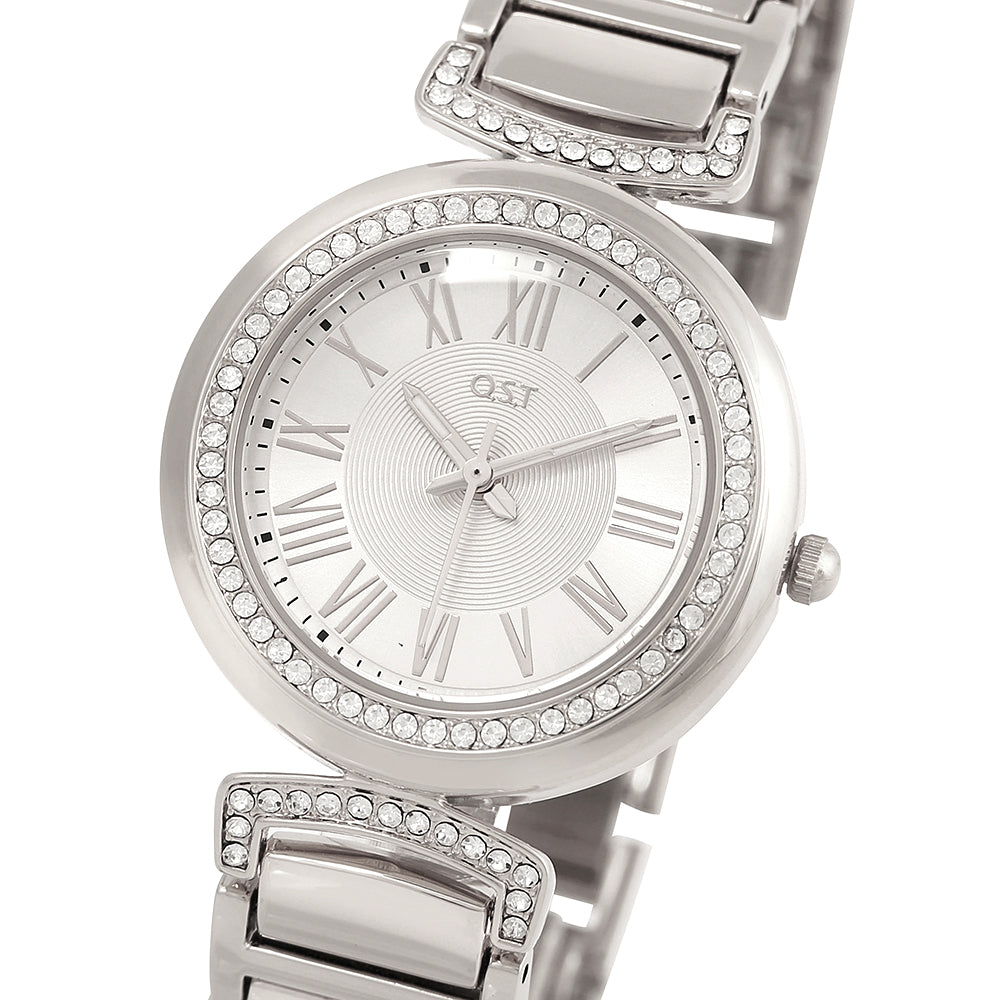 OST - Glam Round Cubic Women's Metal Watch