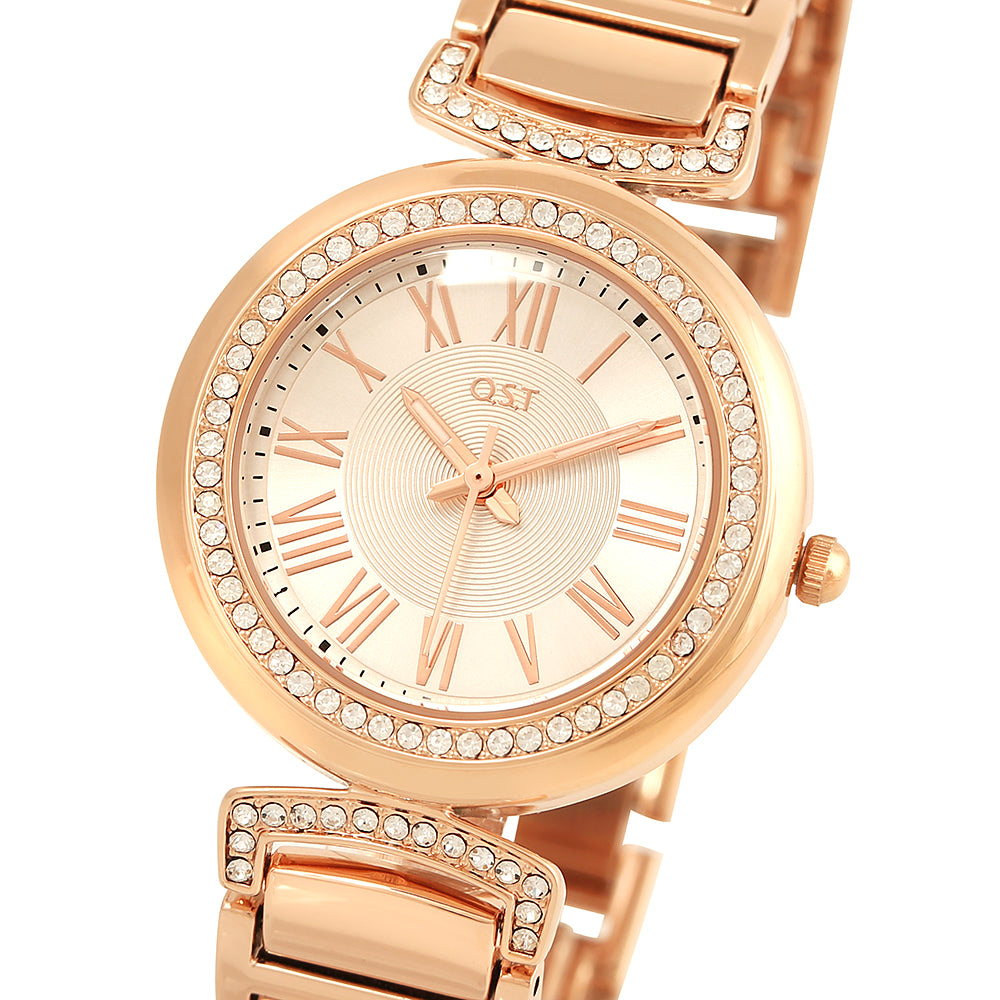 OST - Glam Round Cubic Women's Metal Watch