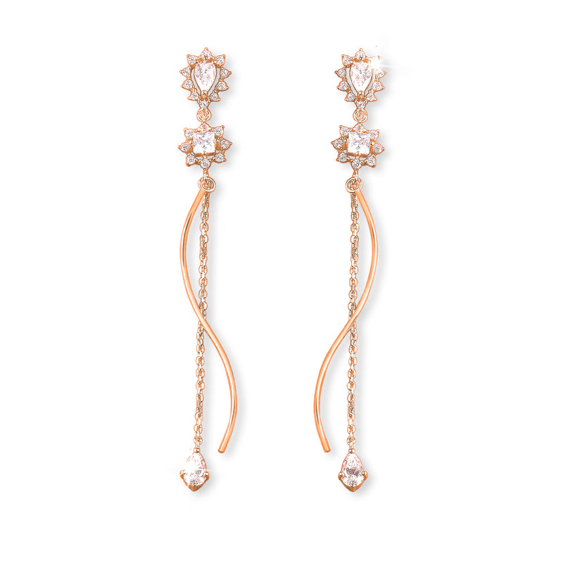 OST - Elegance Chain Drop Rose Gold Plated Earrings