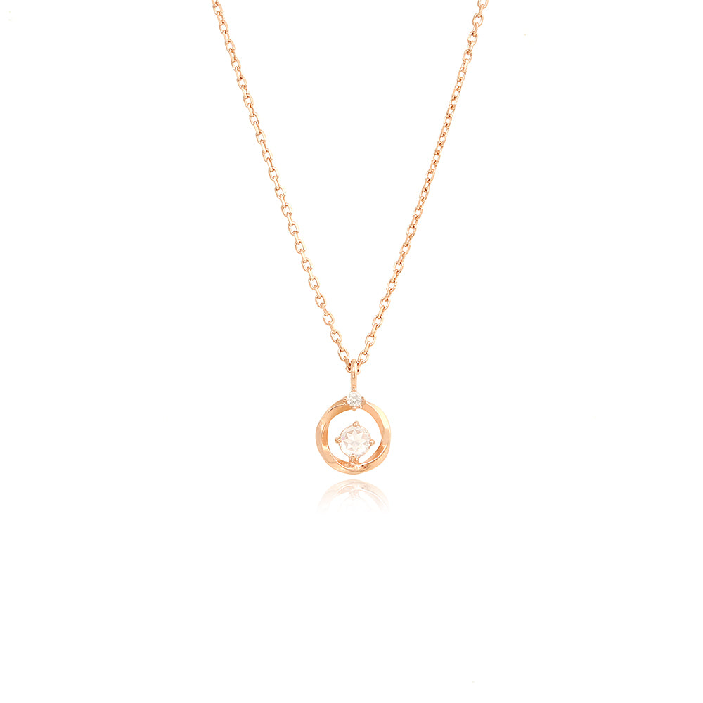 OST - Cubic Rose Gold Silver Necklace