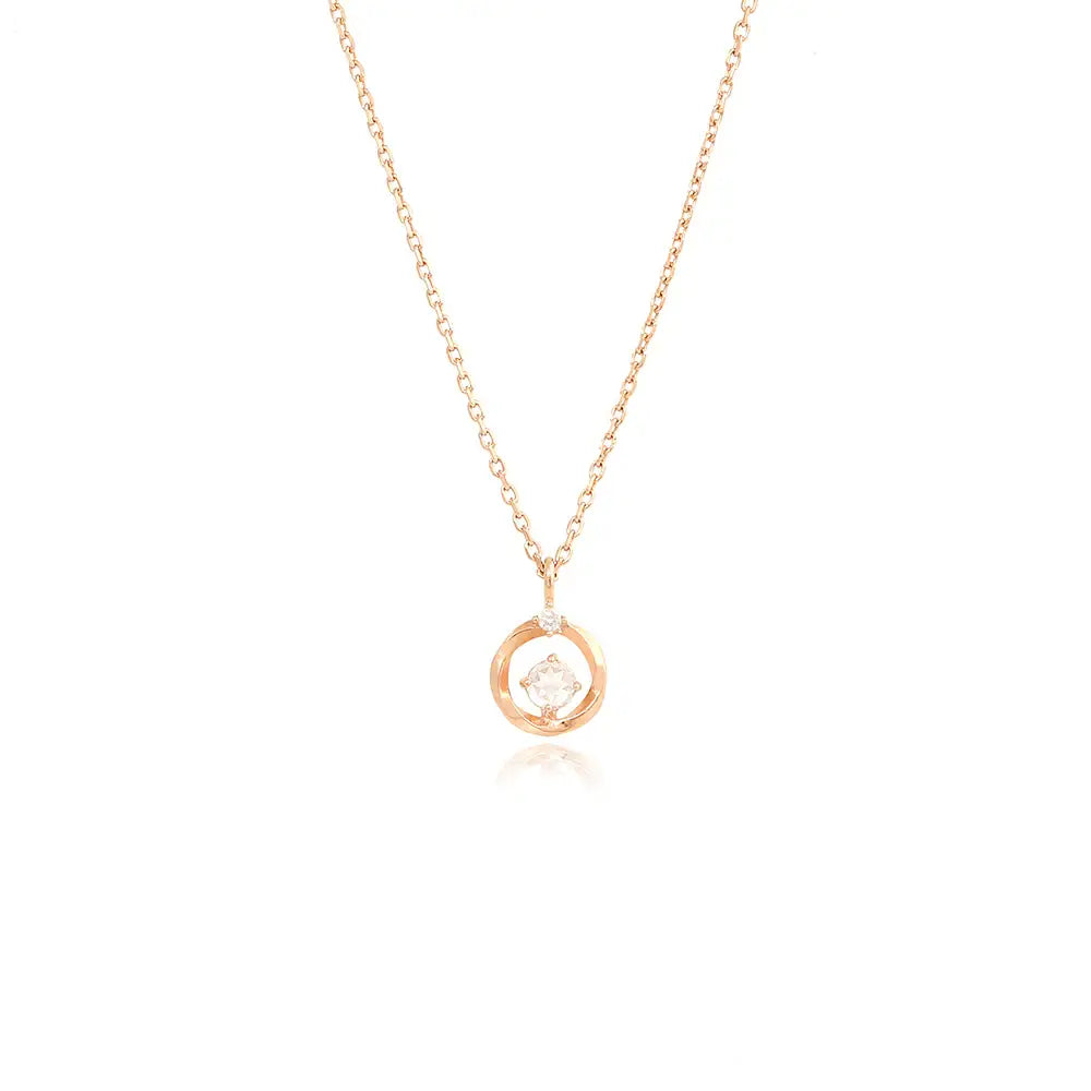 OST - Cubic Rose Gold Silver Necklace - OST - Jewelry - Harumio