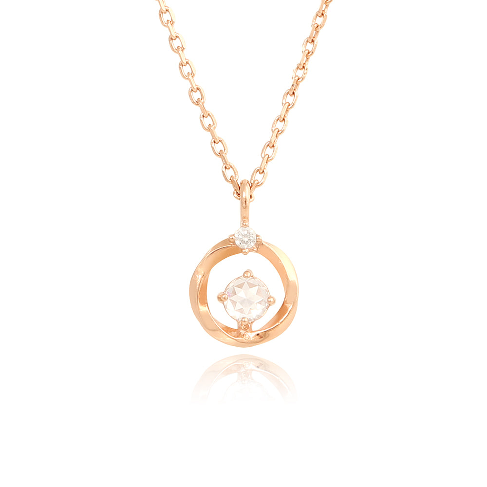OST - Cubic Rose Gold Silver Necklace