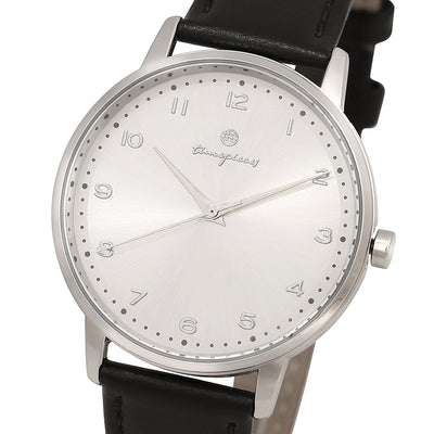 OST - Small Numeric Index Basic Men's Couple Leather Watch