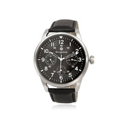 OST - Silver Case Multi Function Black Men's Couple Leather Watch - OST - Watch - Harumio