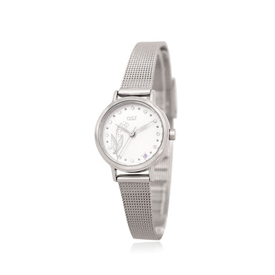 OST - Happy Lily of the Valley Silver Women's Mesh Watch