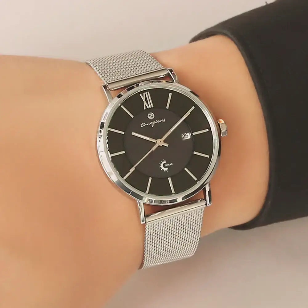 OST - Black Index Solar Men's Couple Mesh Watch - OST - Watch - Harumio