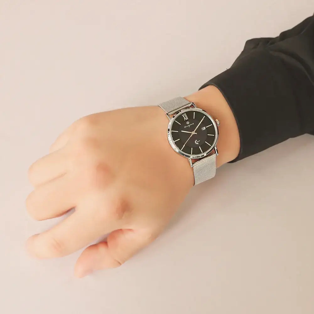 OST - Black Index Solar Men's Couple Mesh Watch - OST - Watch - Harumio