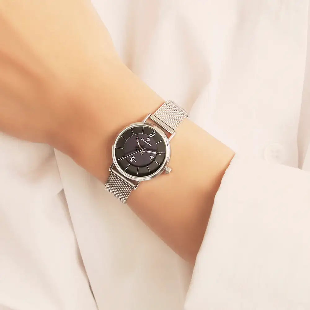 OST - Black Index Solar Women's Couple Mesh Watch - OST - Watch - Harumio