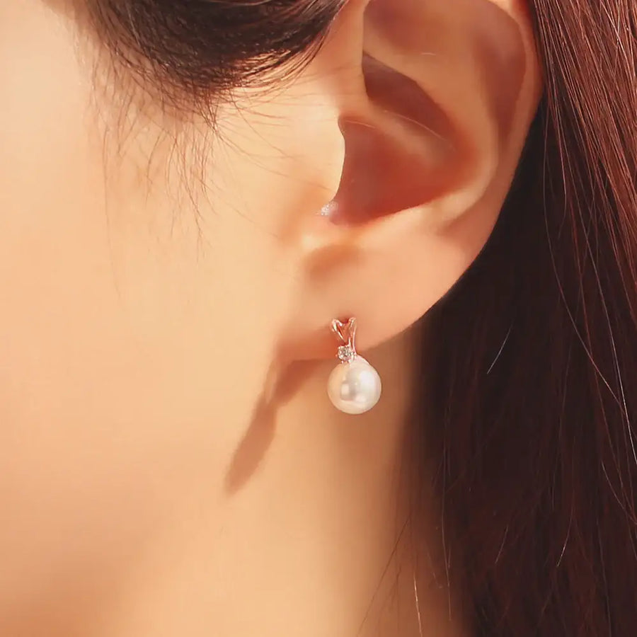 OST - Simple Cubic Pearl Earrings - OST - Jewelry - Harumio