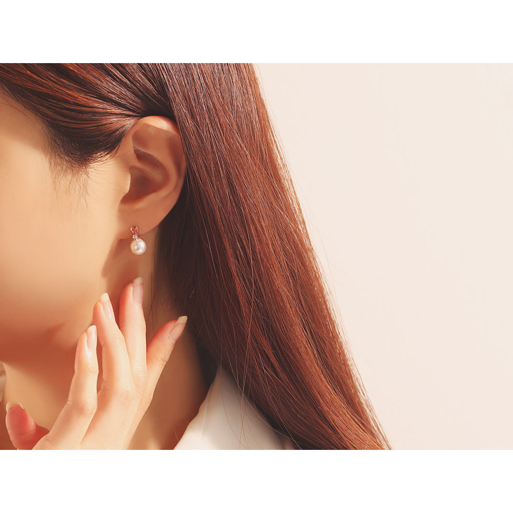 OST - Simple Cubic Pearl Earrings