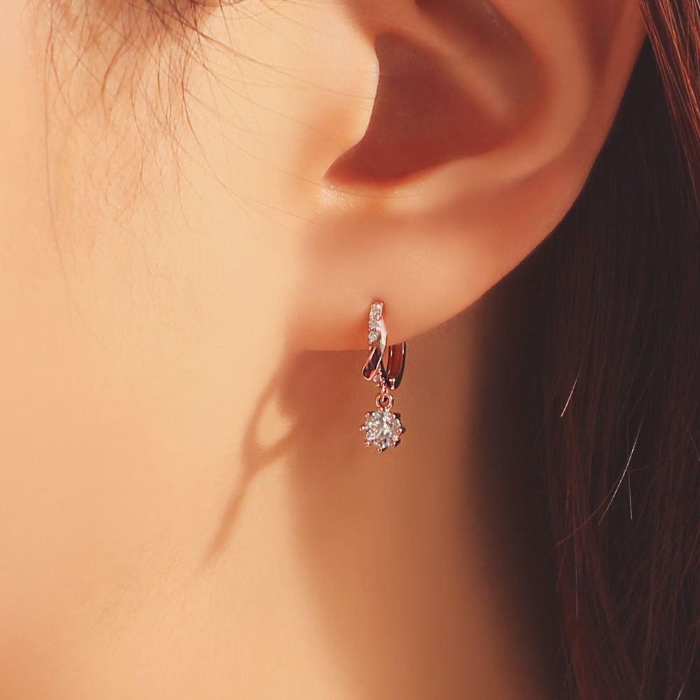 OST - Cubic Ring Rose Gold Earrings