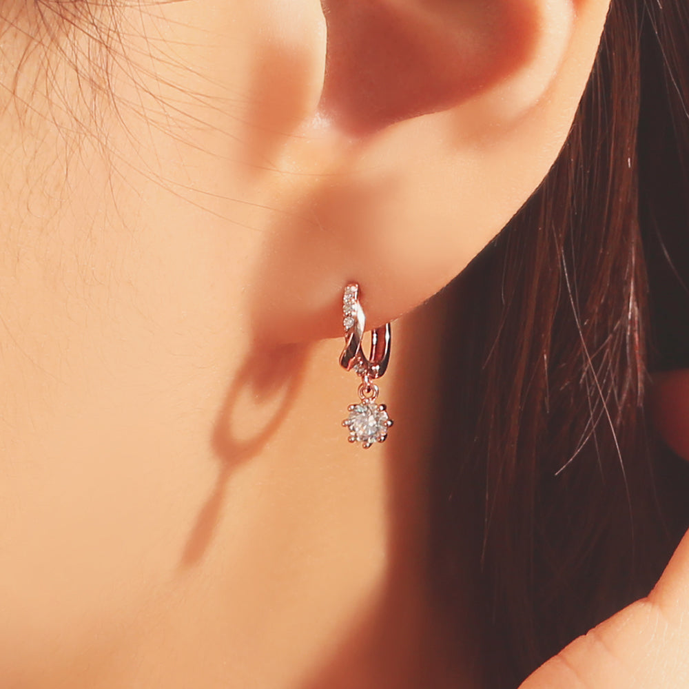 OST - Cubic Ring Rose Gold Earrings